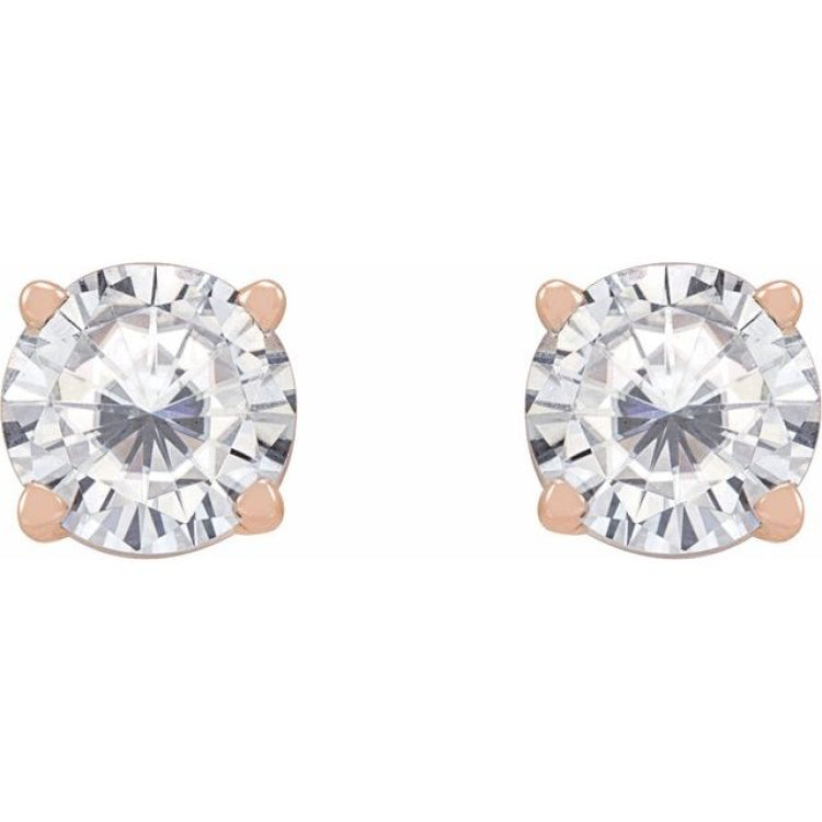 14K Rose 5 mm Stuller Lab-Grown Moissanite Stud Earrings