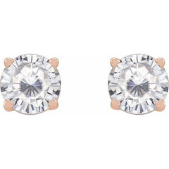 14K Rose 5 mm Stuller Lab-Grown Moissanite Stud Earrings