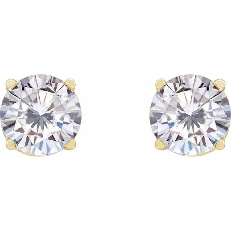 14K Yellow 5.5 mm Stuller Lab-Grown Moissanite Stud Earrings