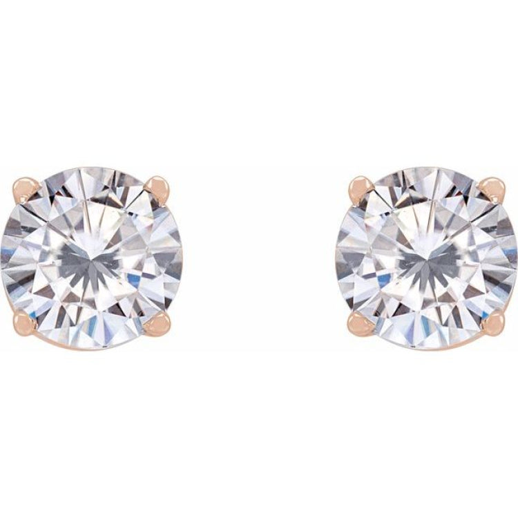 14K Rose 5.5 mm Stuller Lab-Grown Moissanite Stud Earrings
