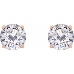 14K Rose 5.5 mm Stuller Lab-Grown Moissanite Stud Earrings