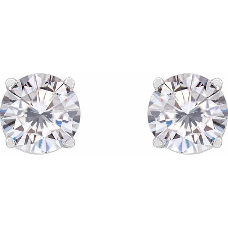 Sterling Silver 5.5 mm Stuller Lab-Grown Moissanite Stud Earrings