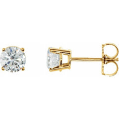 14K Yellow 6 mm Stuller Lab-Grown Moissanite Stud Earrings