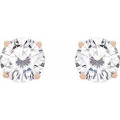 14K Rose 6.5 mm Stuller Lab-Grown Moissanite Stud Earrings