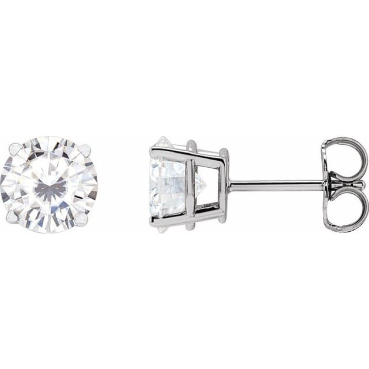 Platinum 6.5 mm Stuller Lab-Grown Moissanite Stud Earrings
