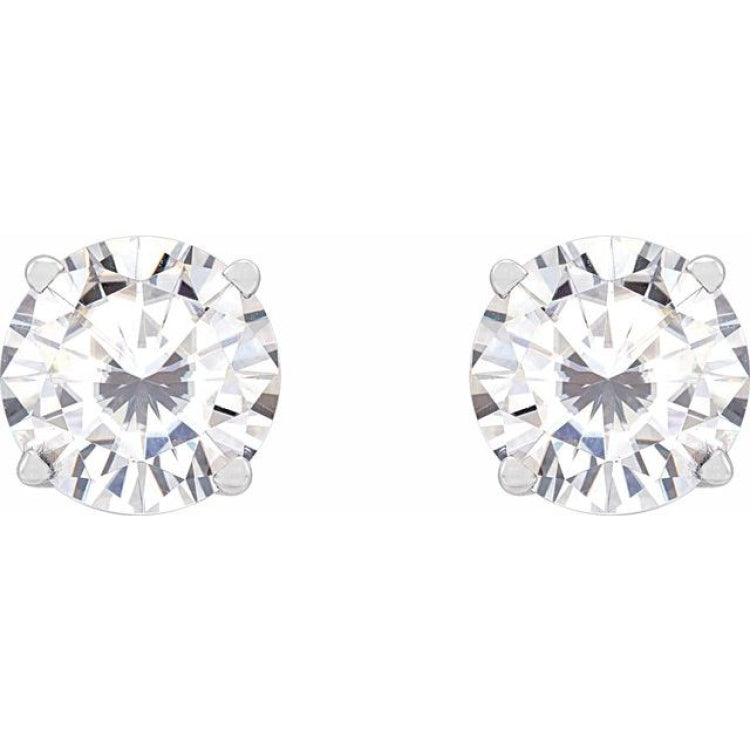 Platinum 6.5 mm Stuller Lab-Grown Moissanite Stud Earrings