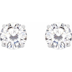 Sterling Silver 6.5 mm Stuller Lab-Grown Moissanite Stud Earrings