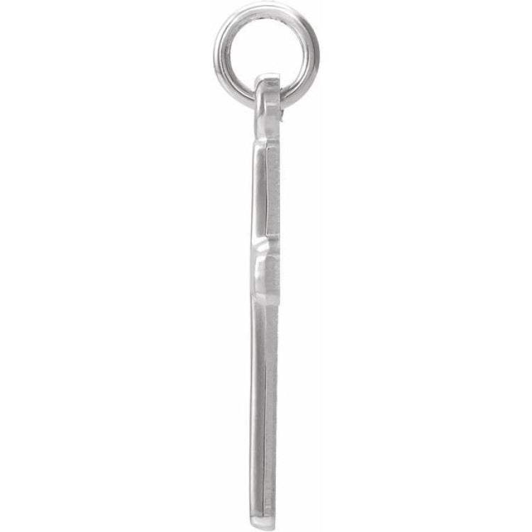 14K White Cross Pendant
