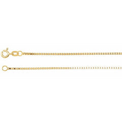 14K Yellow 1.3 mm Diamond-Cut Box 7" Chain