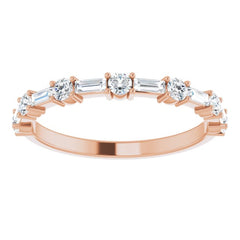 14K Rose 1/2 CTW Lab-Grown Diamond Anniversary Band
