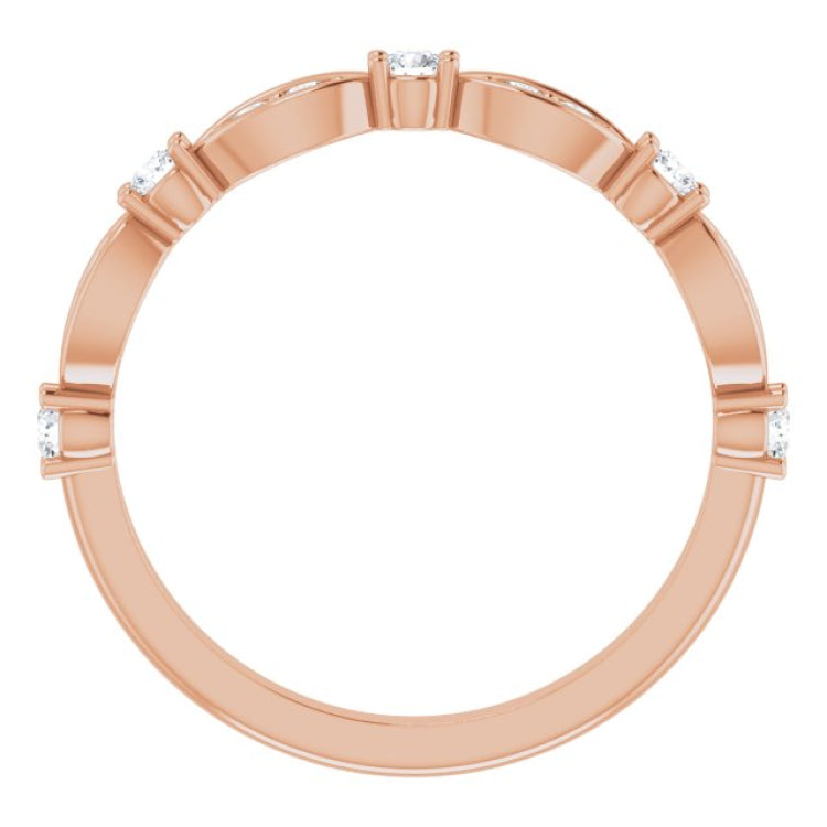 14K Rose 1/3 CTW Lab-Grown Diamond Anniversary Band