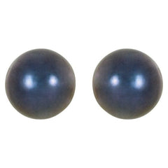 14K Yellow 6 mm Cultured Black Akoya Pearl Earrings