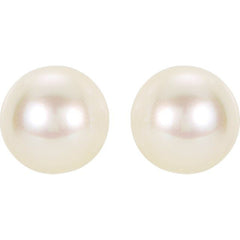 14K Yellow 5 mm Cultured White Akoya Pearl Earrings