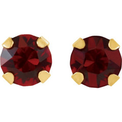 14K Yellow Imitation Ruby Inverness® Piercing Stud Earrings