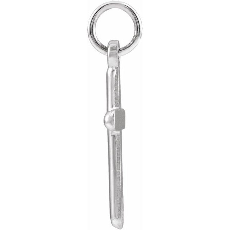 14K White Cross Pendant