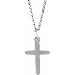14K White Cross 18" Necklace