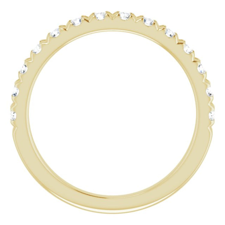 14K Yellow 5/8 CTW Lab-Grown Diamond French-Set Anniversary Band