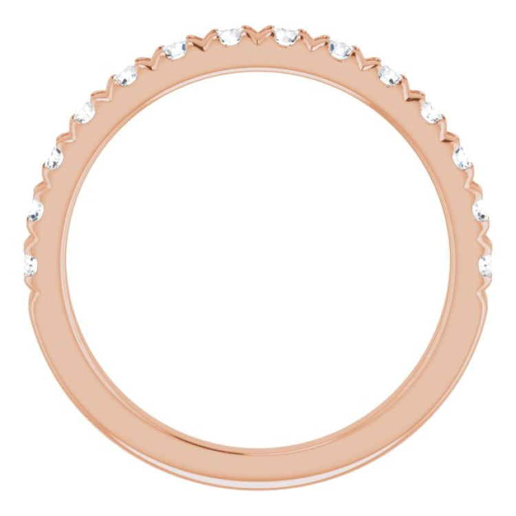 14K Rose 5/8 CTW Lab-Grown Diamond French-Set Anniversary Band