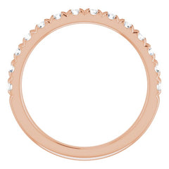 14K Rose 5/8 CTW Lab-Grown Diamond French-Set Anniversary Band