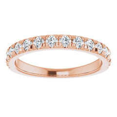 14K Rose 5/8 CTW Lab-Grown Diamond French-Set Anniversary Band