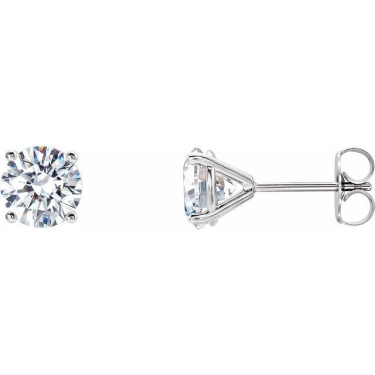 14K White 3/4 CTW Natural Diamond Cocktail-Style Earrings