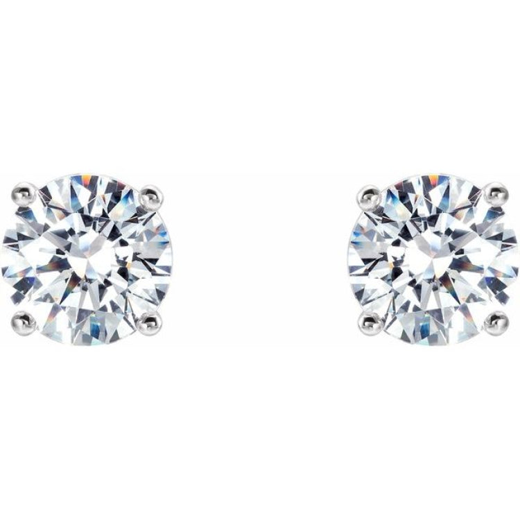 14K White 3/4 CTW Natural Diamond Cocktail-Style Earrings