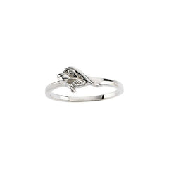 14K White The Unblossomed Rose® Ring Size 7