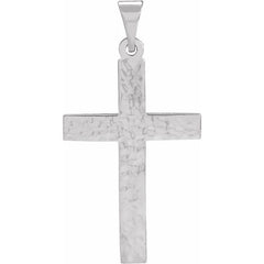 14K White Cross Pendant