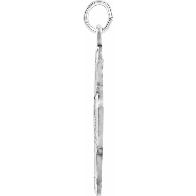 14K White 30x29 mm Four-Way Cross Medal