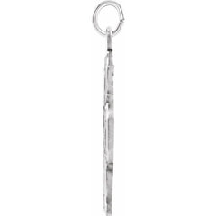 14K White 30x29 mm Four-Way Cross Medal