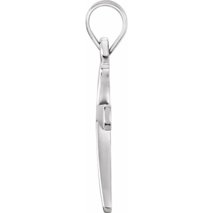 14K White Cross Pendant