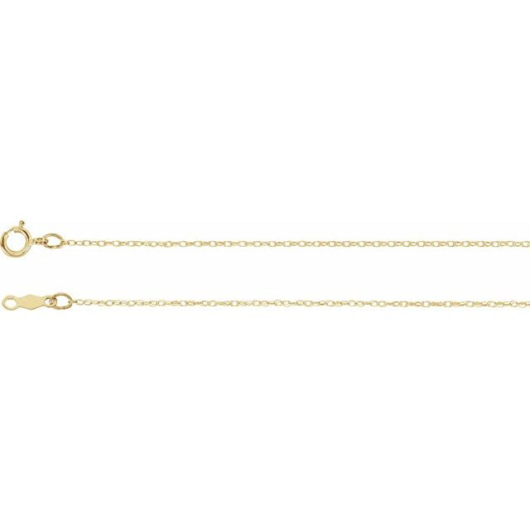 14K Yellow .75 mm Rope 14" Chain