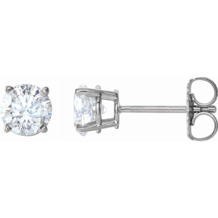 14K White Gold 1 CTW Natural Diamond Earrings