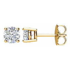 14K Yellow Gold 1 CTW Natural Diamond Earrings
