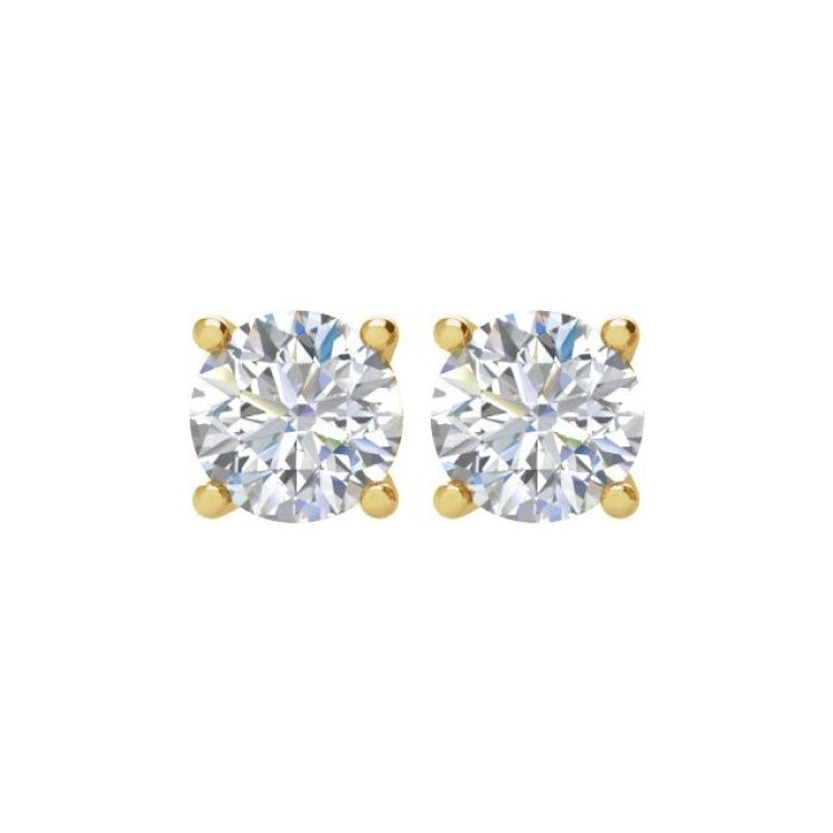 14K Yellow Gold 1 CTW Natural Diamond Earrings