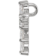 14K White 1/2 CTW Natural Diamond Cross Pendant