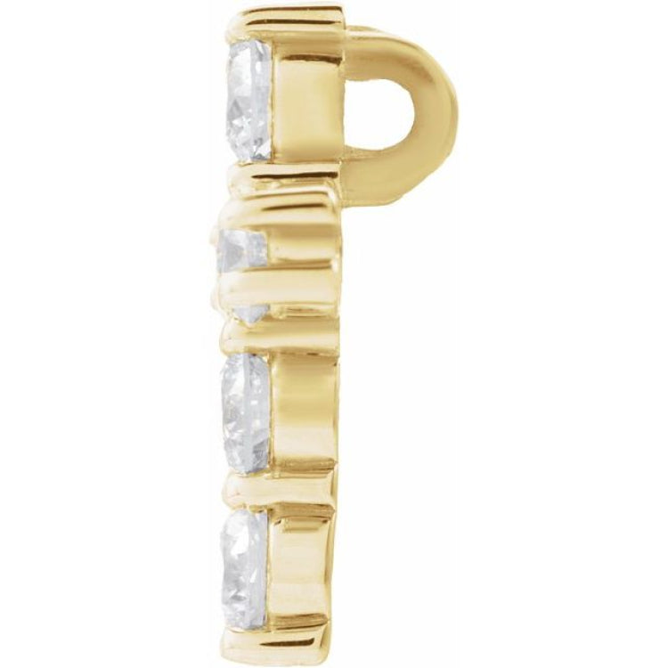 14K Yellow 1/2 CTW Natural Diamond Cross Pendant