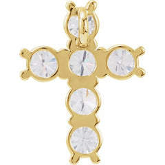 14K Yellow 1 1/6 CTW Natural Diamond Cross Pendant