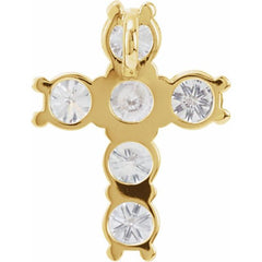 14K Yellow 1 3/8 CTW Natural Diamond Cross Pendant