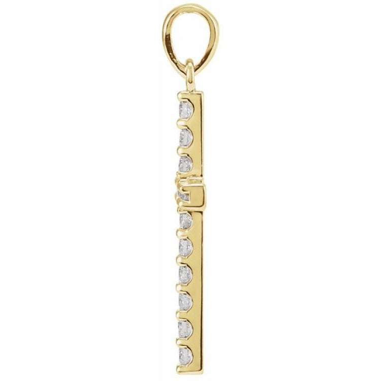 14K Yellow 1 CTW Natural Diamond Cross Pendant