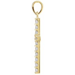 14K Yellow 1 CTW Natural Diamond Cross Pendant