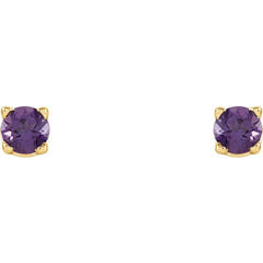 14K Yellow 2.5 mm Natural Amethyst Stud Earrings