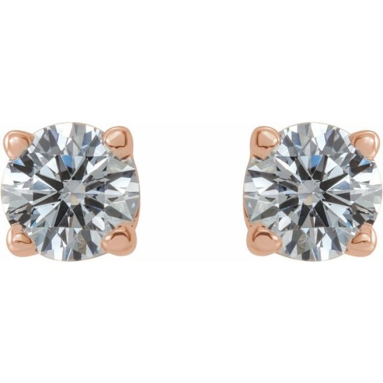 14K Rose 1/4 CTW Natural Diamond Stud Earrings