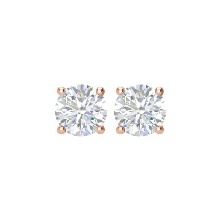 14K Rose 2 CTW Natural Diamond Stud Earrings