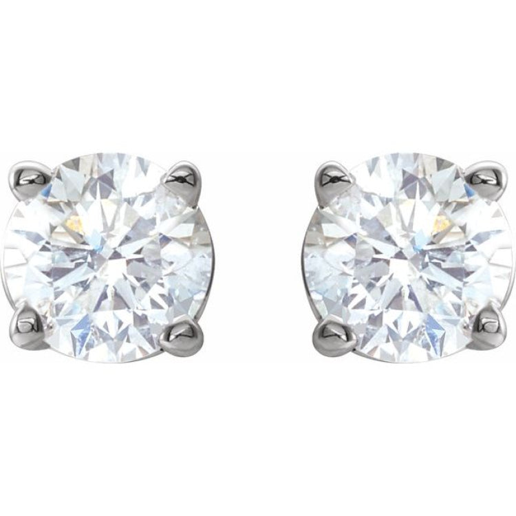 Platinum 1/2 CTW Natural Diamond Stud Earrings