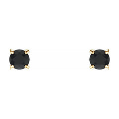 14K Yellow 2.5 mm Natural Black Onyx Stud Earrings