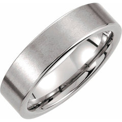 Tungsten 6 mm Comfort-Fit Flat Band Size 12.5