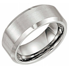 Tungsten 8 mm Beveled-Edge Comfort-Fit Band Size 13