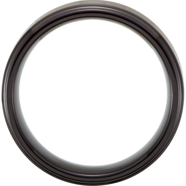 Black PVD Tungsten 8 mm Stepped-Edge Comfort-Fit Band Size 9
