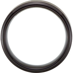 Black PVD Tungsten 8 mm Stepped-Edge Comfort-Fit Band Size 14